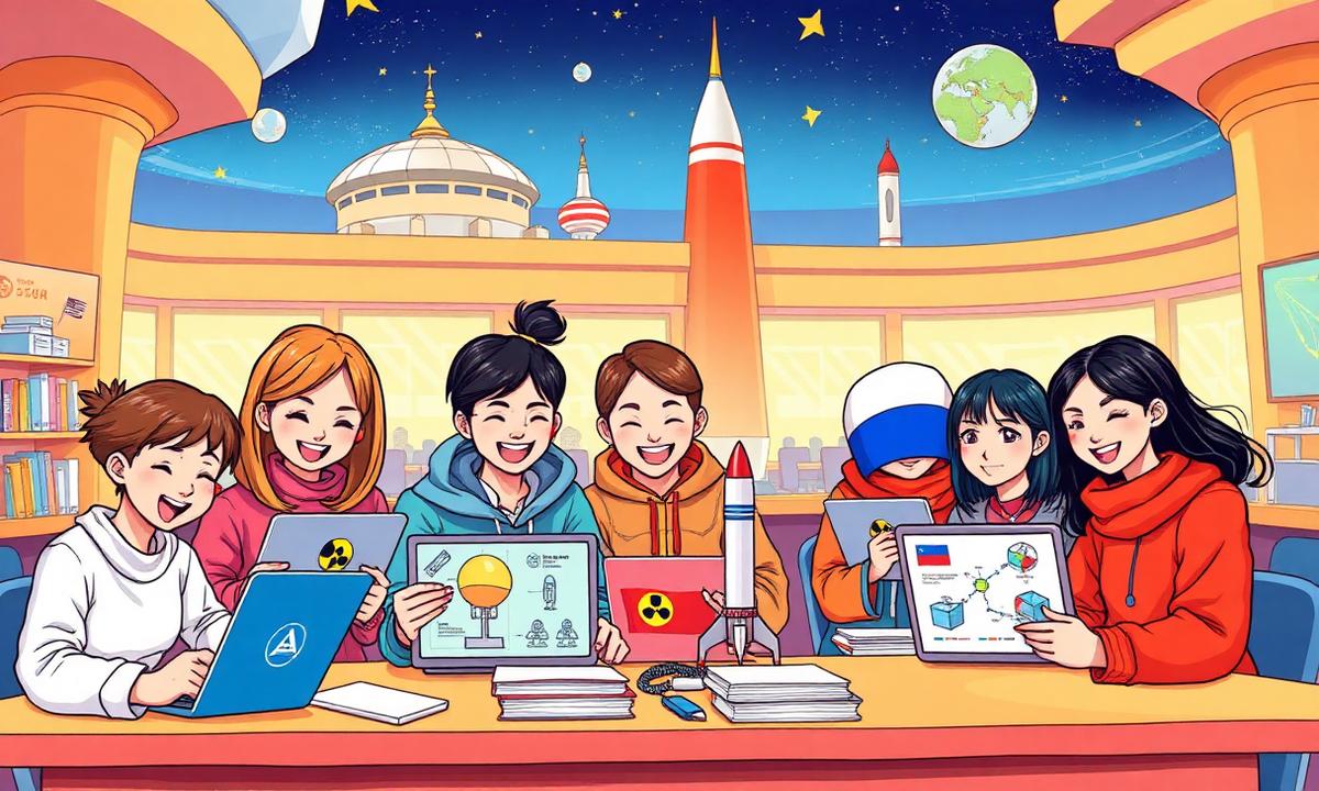 Estudantes da Rússia e da Ásia a trabalhar em projectos tech