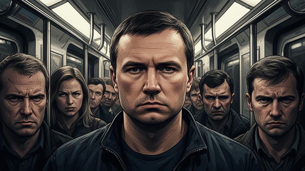 Serious faces in Moscow metro — the famous Russian resting face